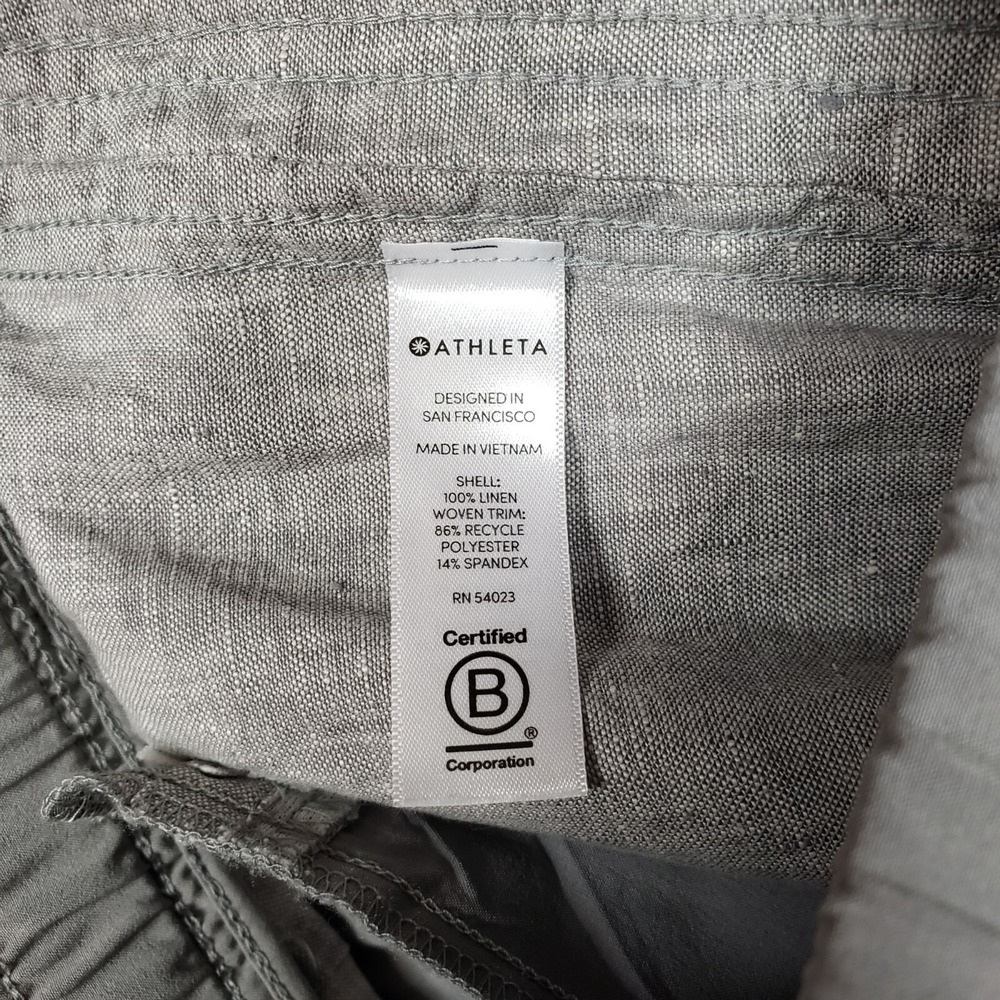Athleta Cabo Linen Jogger Womens 4 Grey Mid Rise Pants Travel - Picture 9 of 10